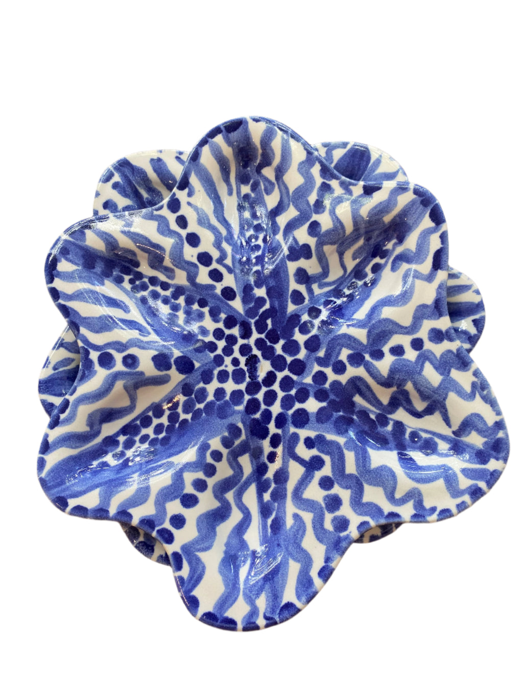 Cermaic Oyster Blue Sharing Plate for Lunch and Dinner Parties