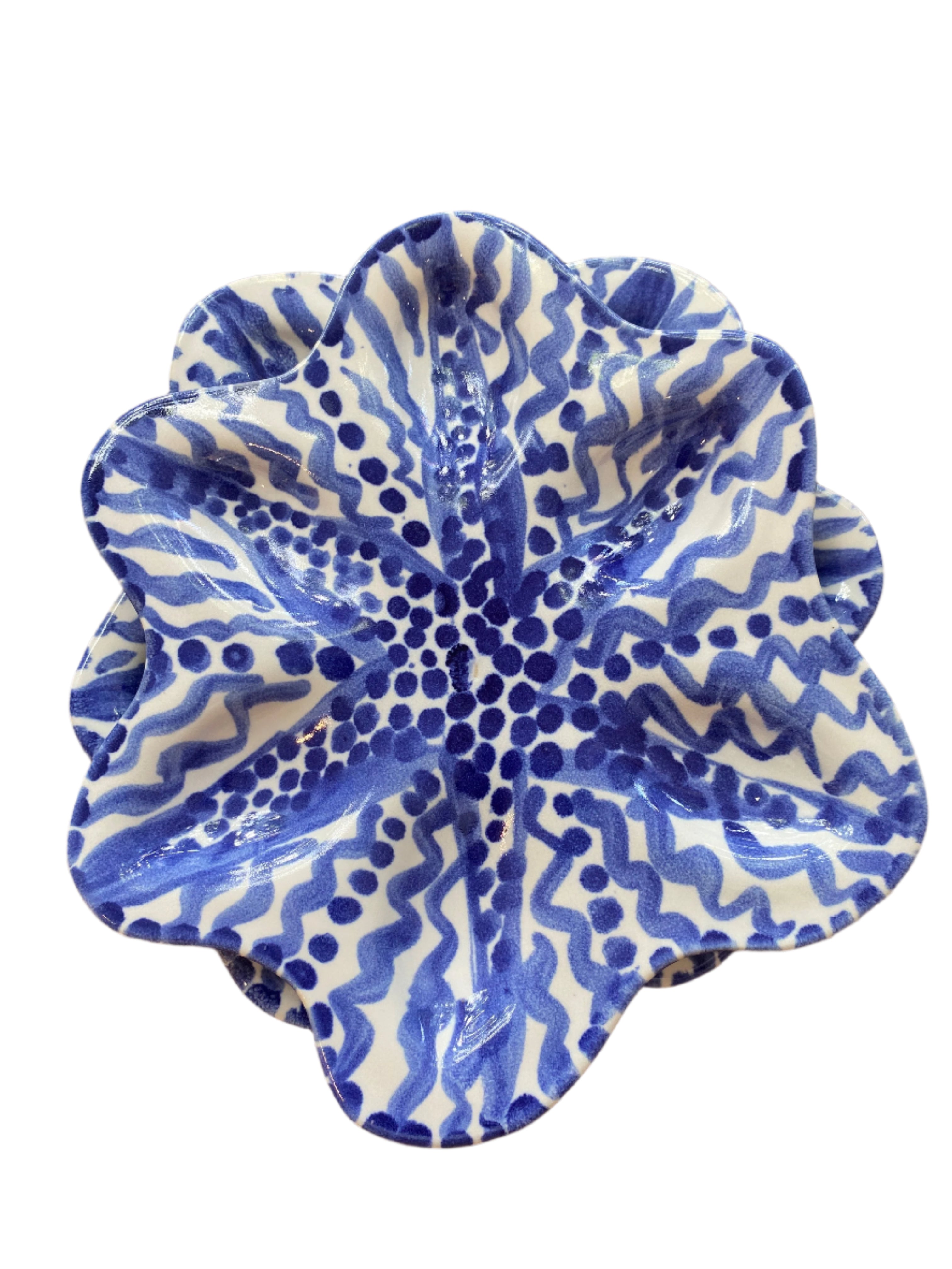 Cermaic Oyster Blue Sharing Plate for Lunch and Dinner Parties