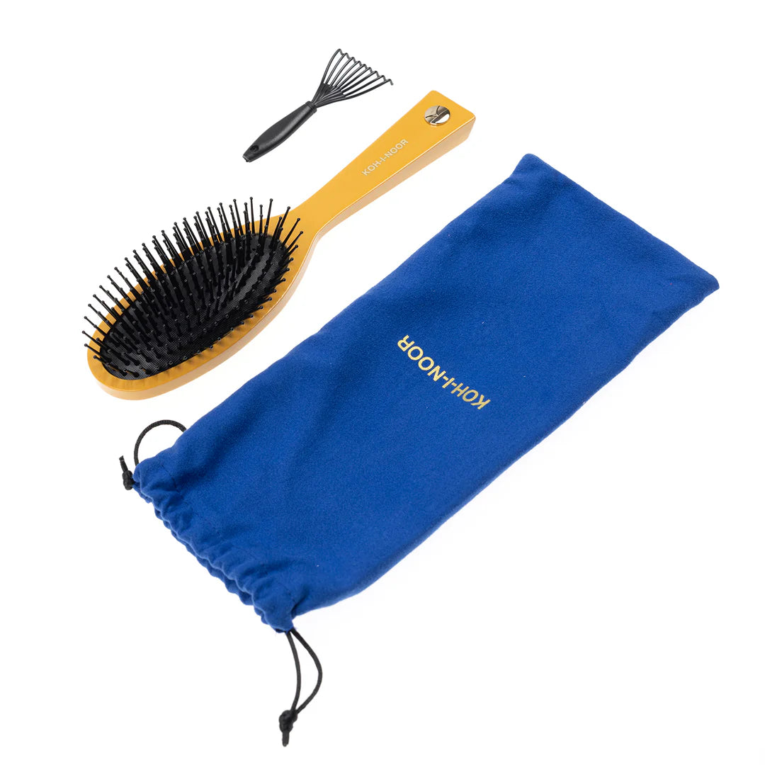 Online Mustard Hair Brush Pastel Pneumatic Hair Brush Mustard Large | Halcyon Atelier