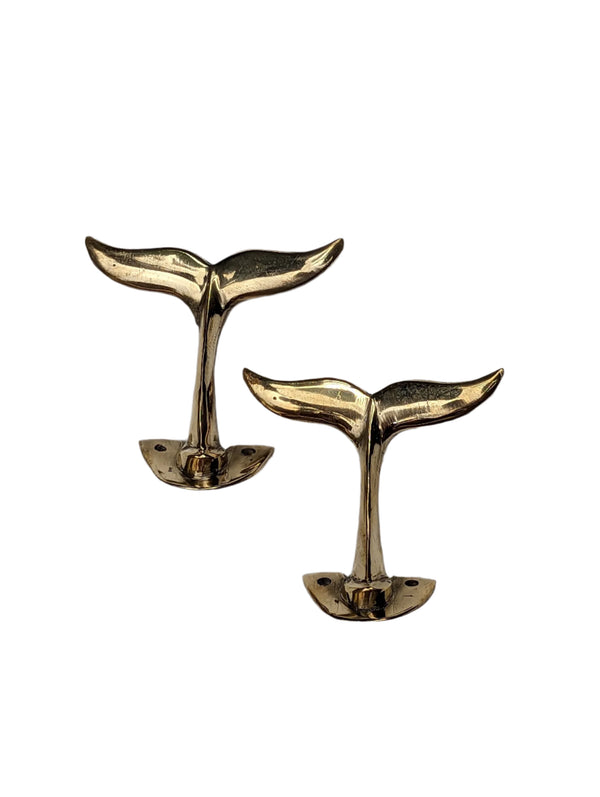 Ubud Glass Whale Tail Brass Hook