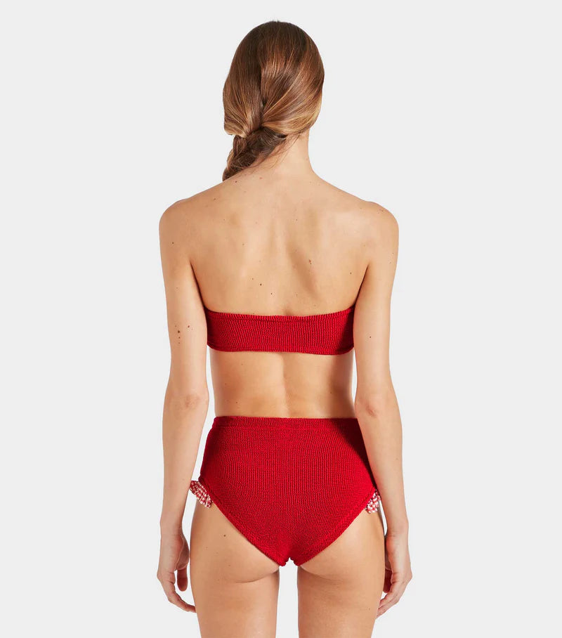 Peggy Crinkle Bikini Red Gingham