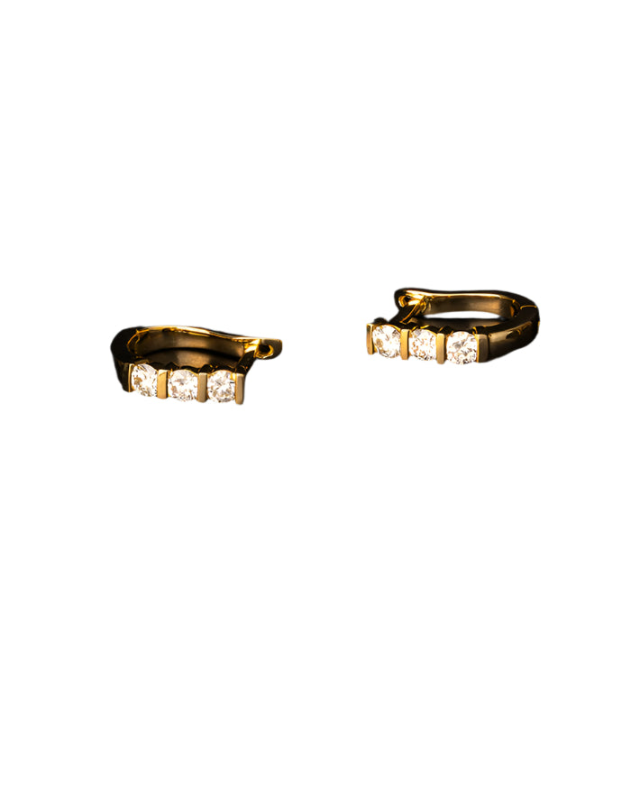 CONSTELLATE PORCIA 18ct yellow gold tiny huggie earrings | Halcyon Atelier