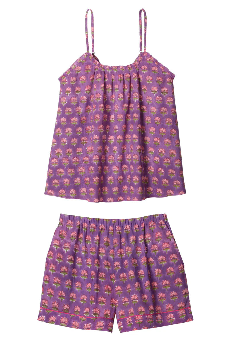 Hortense Short Cotton Pyjamas Jaipur Lilac