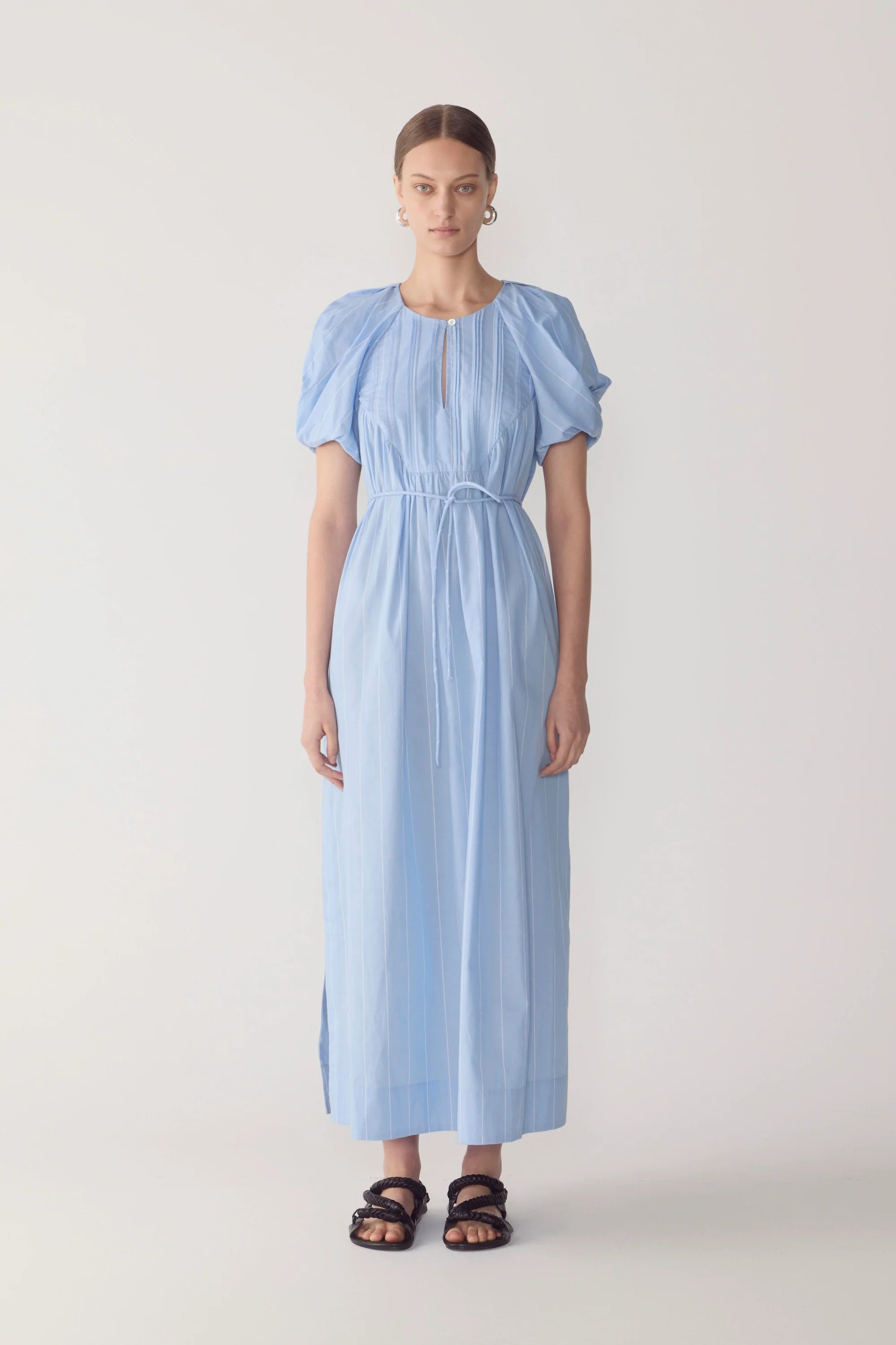 Raven Dress Chambray Pinstripe Cotton