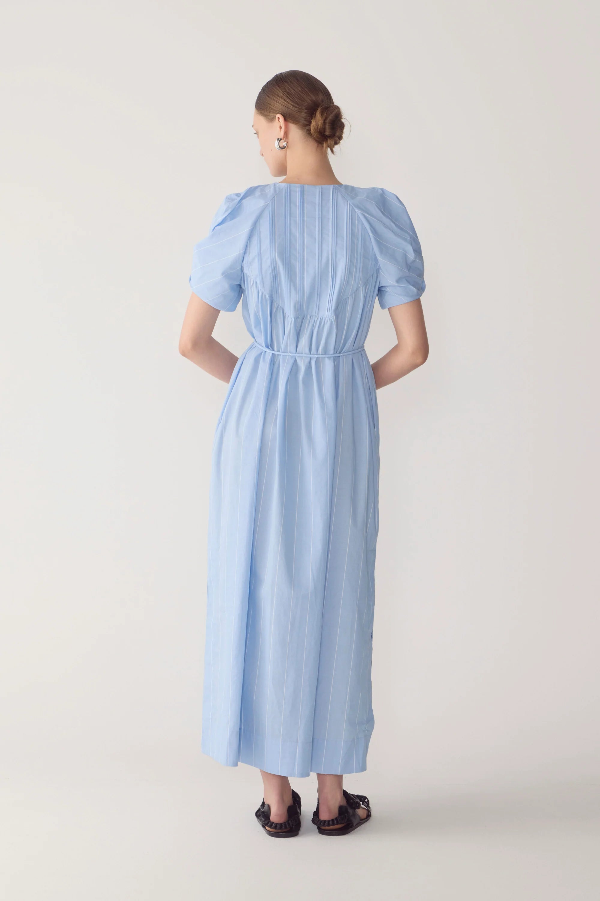 Raven Dress Chambray Pinstripe Cotton