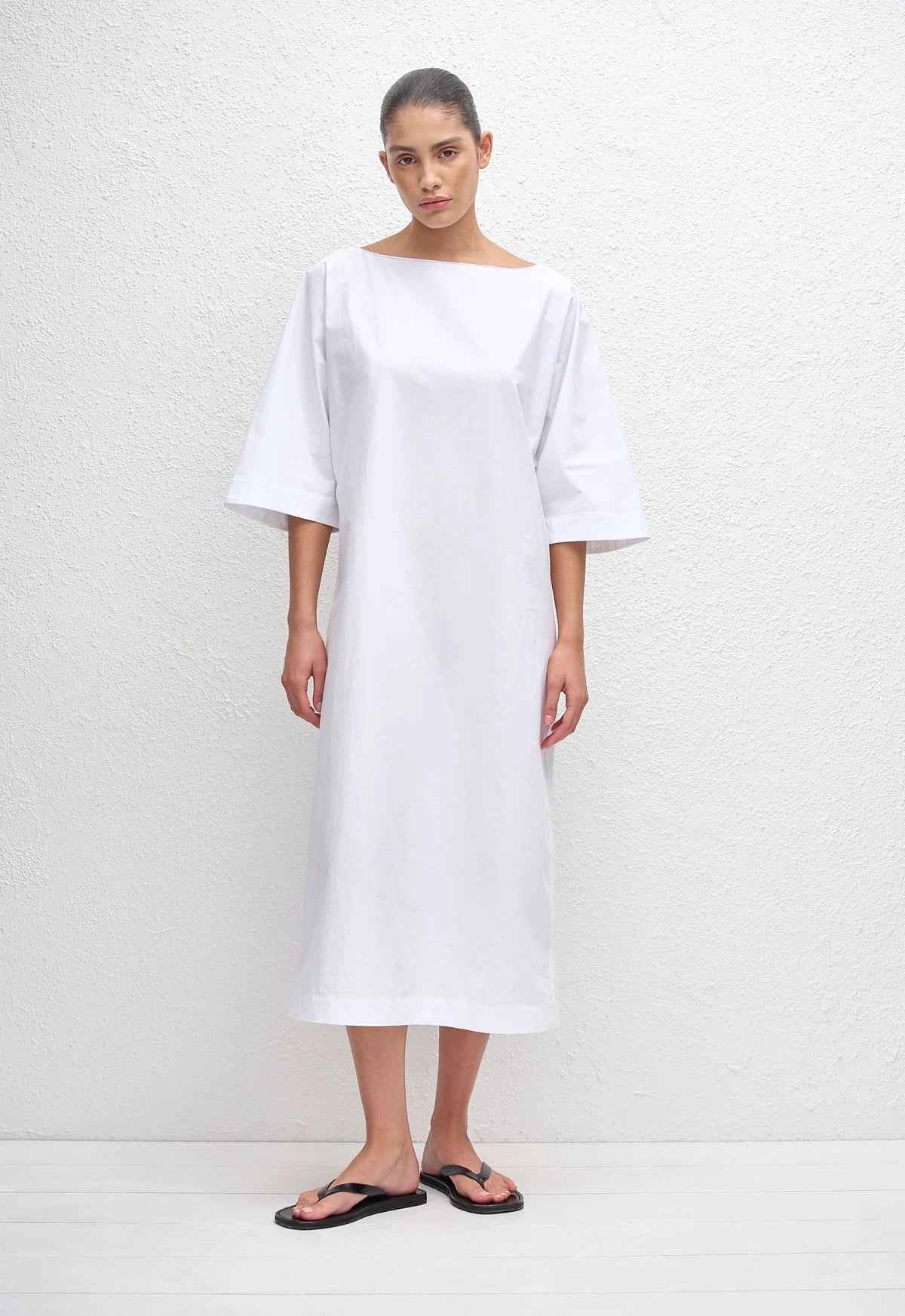 Relaxed Midi Tee Dress White