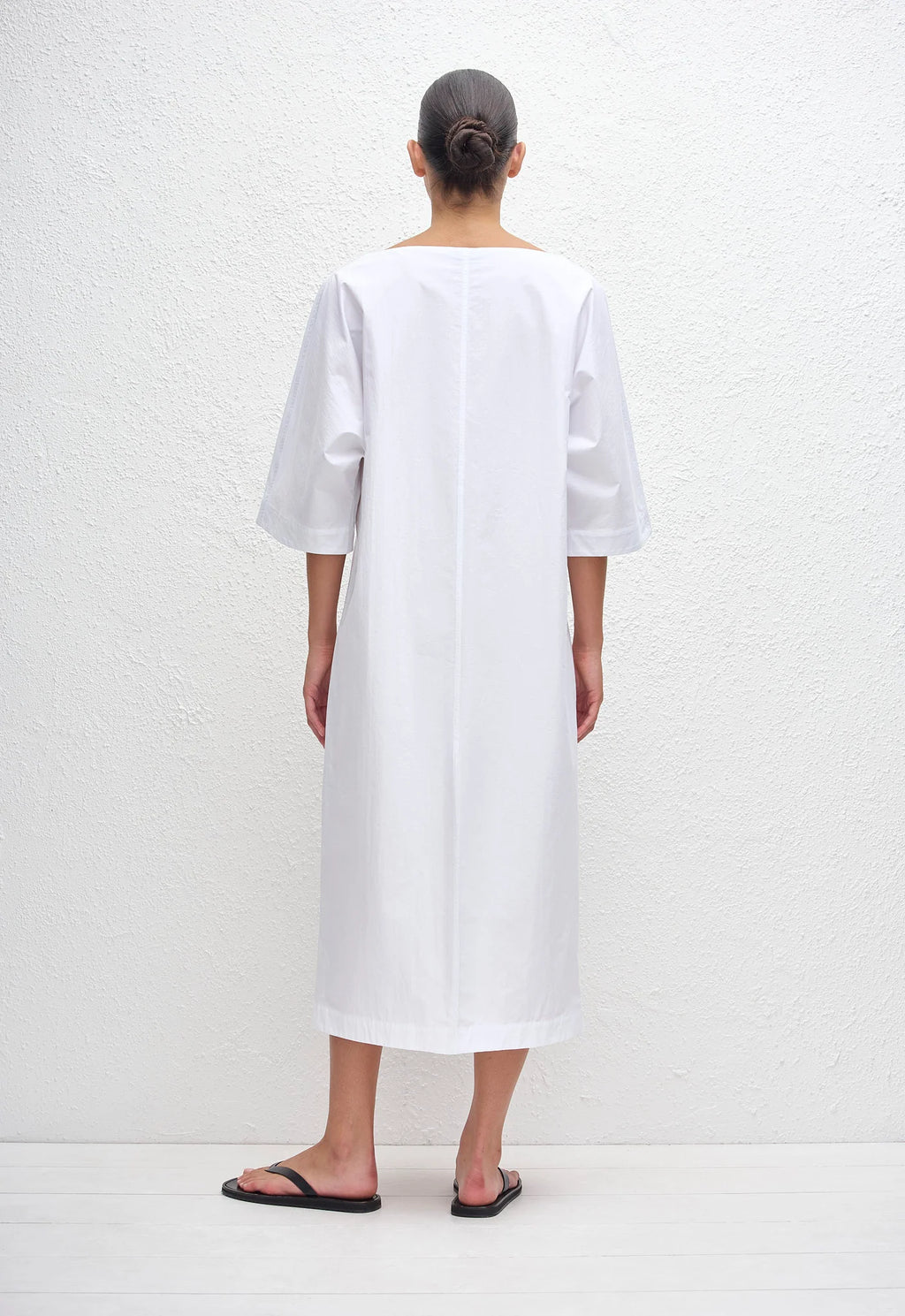 Relaxed Midi Tee Dress White