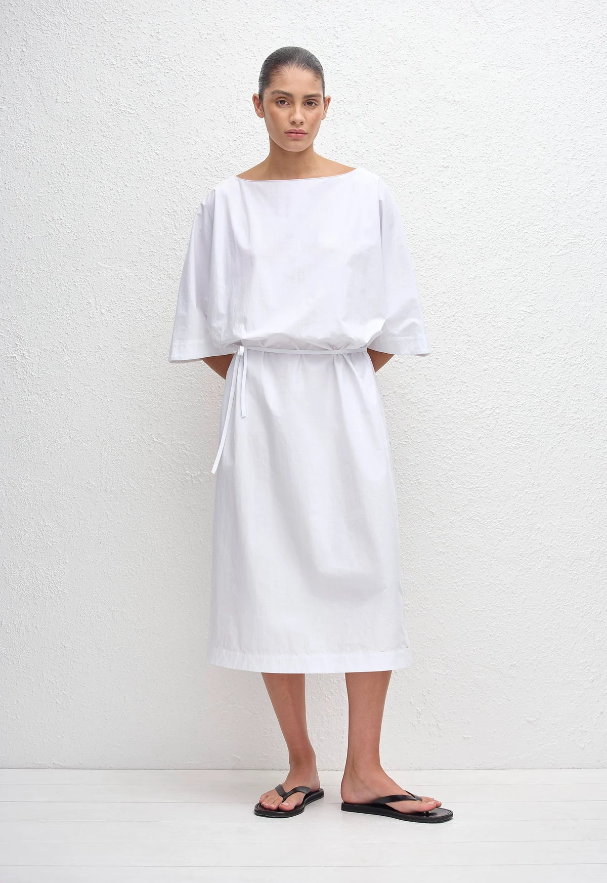 Relaxed Midi Tee Dress White