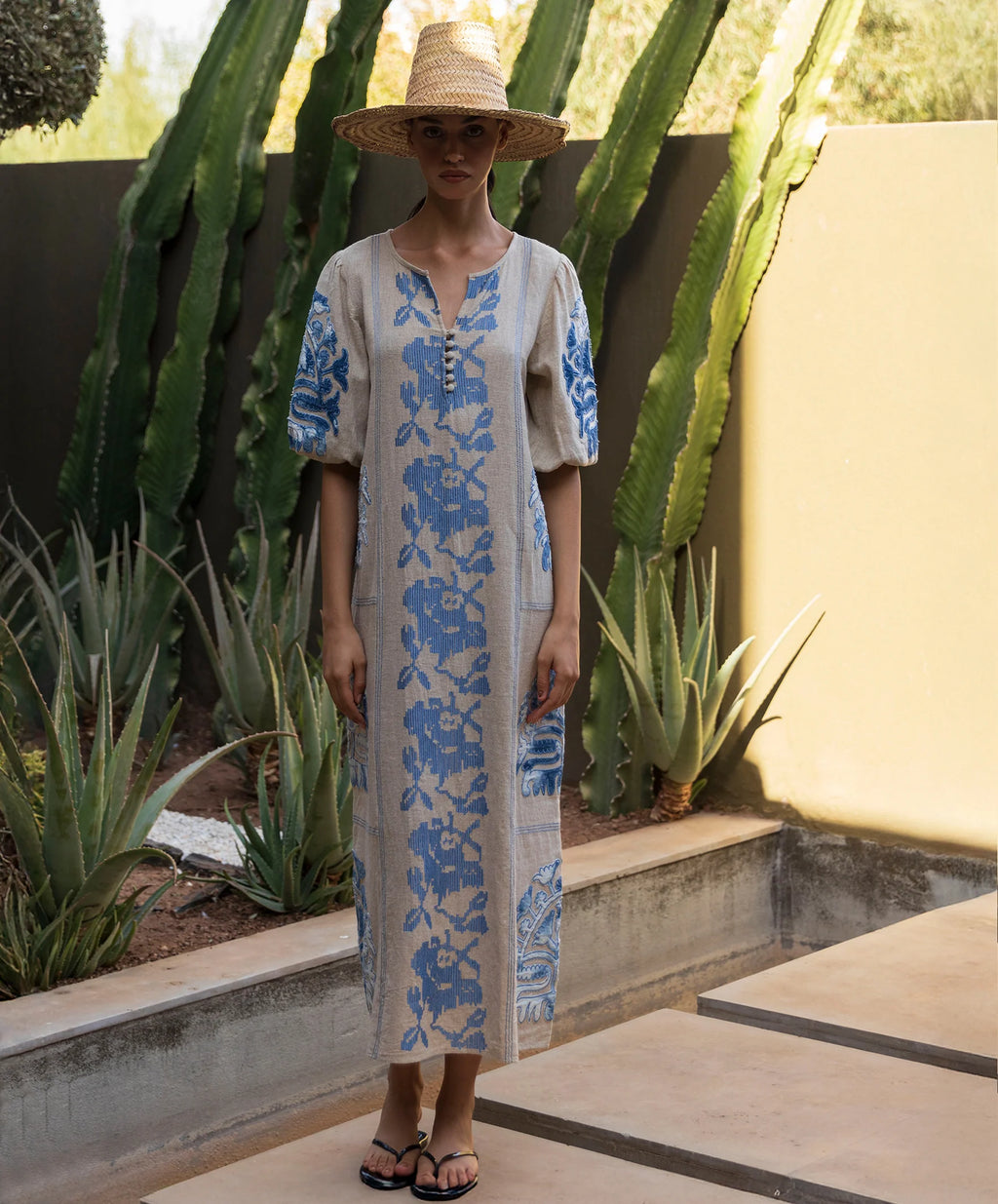 Rose Dress Natural Linen