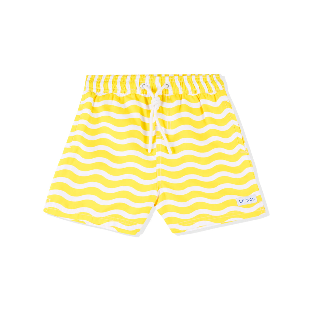 Le Yellow Wavy Kids Boardshorts