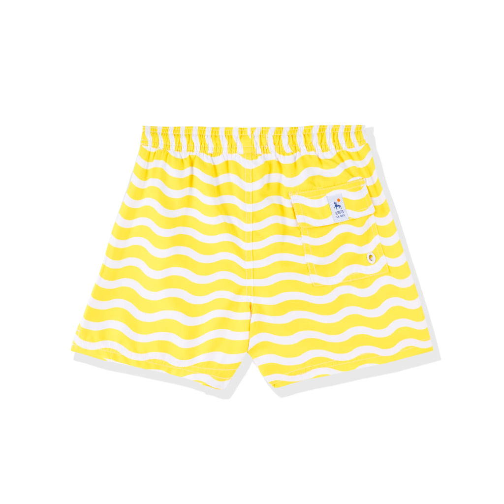 Le Yellow Wavy Kids Boardshorts