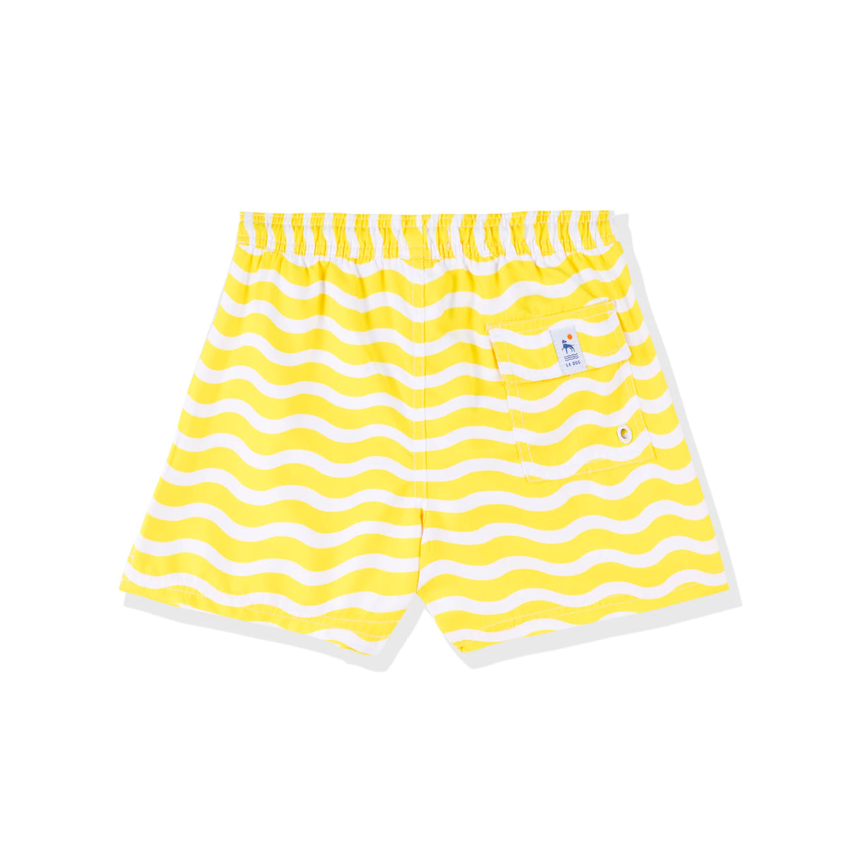 Le Yellow Wavy Kids Boardshorts