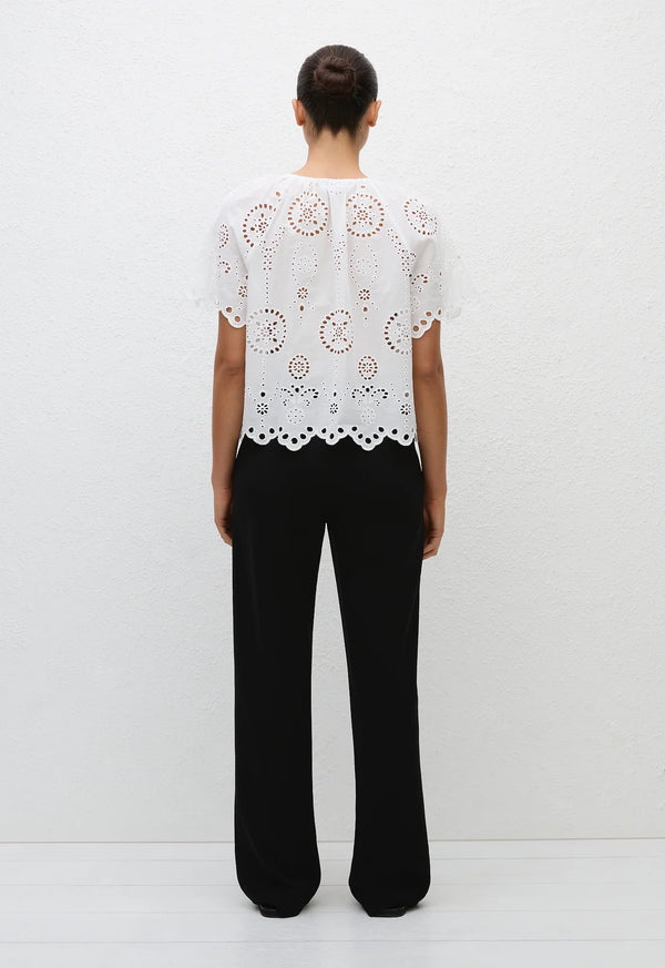 Matteau Broderie Blouse White | Halcyon Atelier