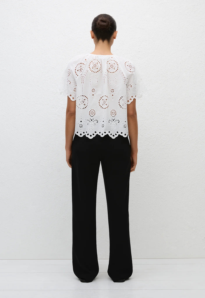 Matteau Broderie Blouse White | Halcyon Atelier