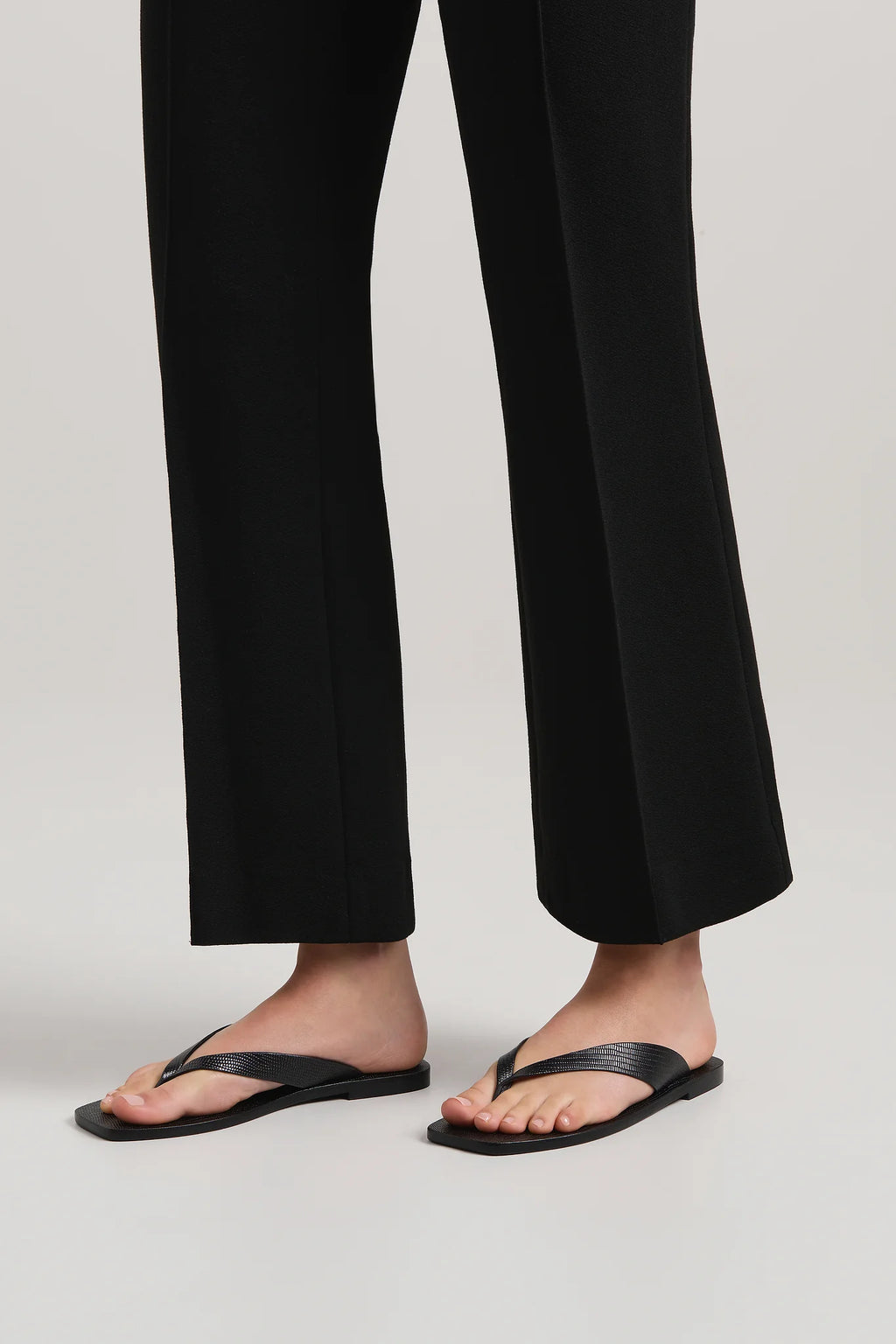 The Kinto Sandal - Black Embossed Lizard