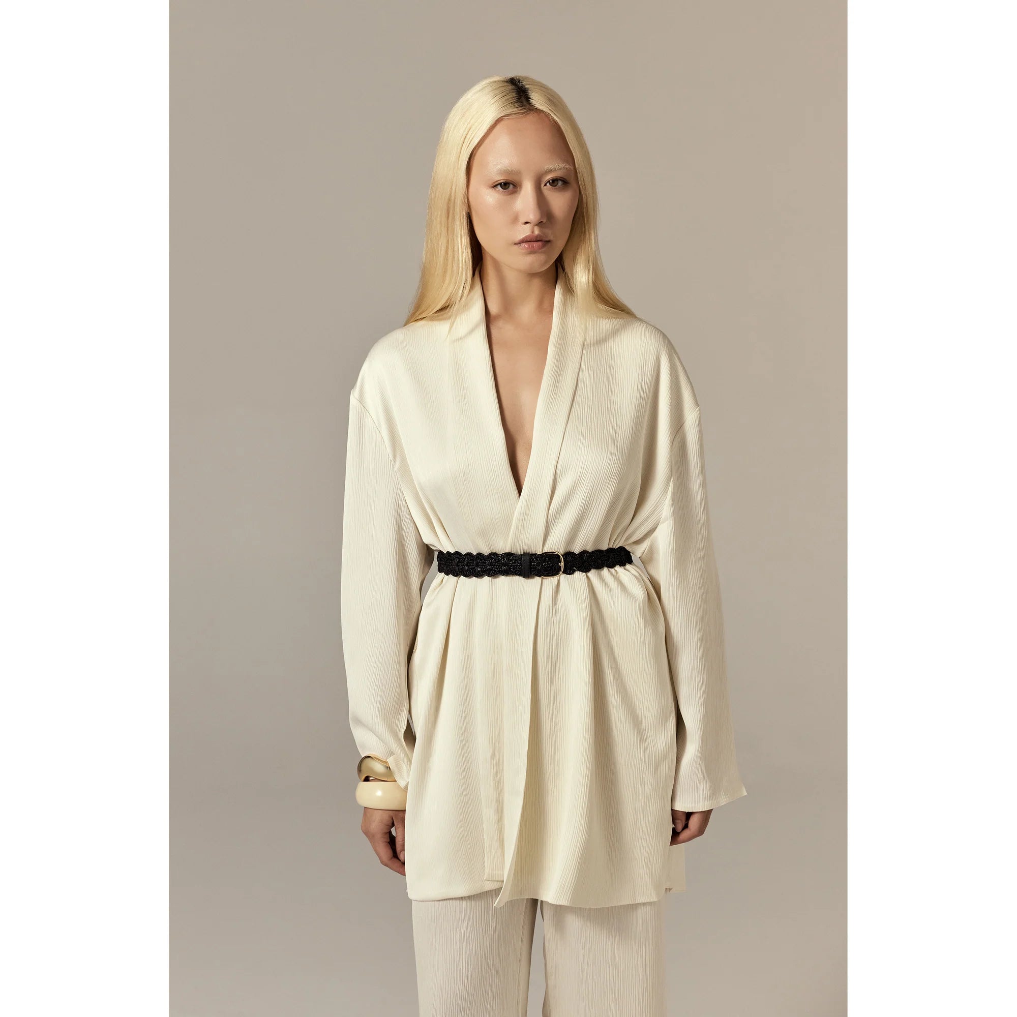 Sara Raffia Crochet Belt Charcoal