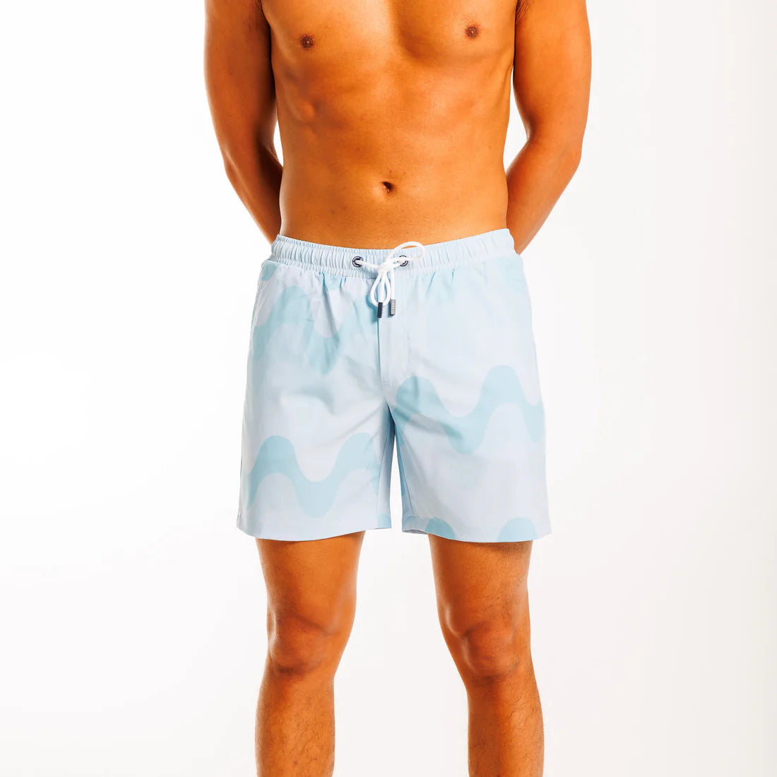 SHARKIES Mens Mint Wave Swim Shorts | Halcyon Atelier