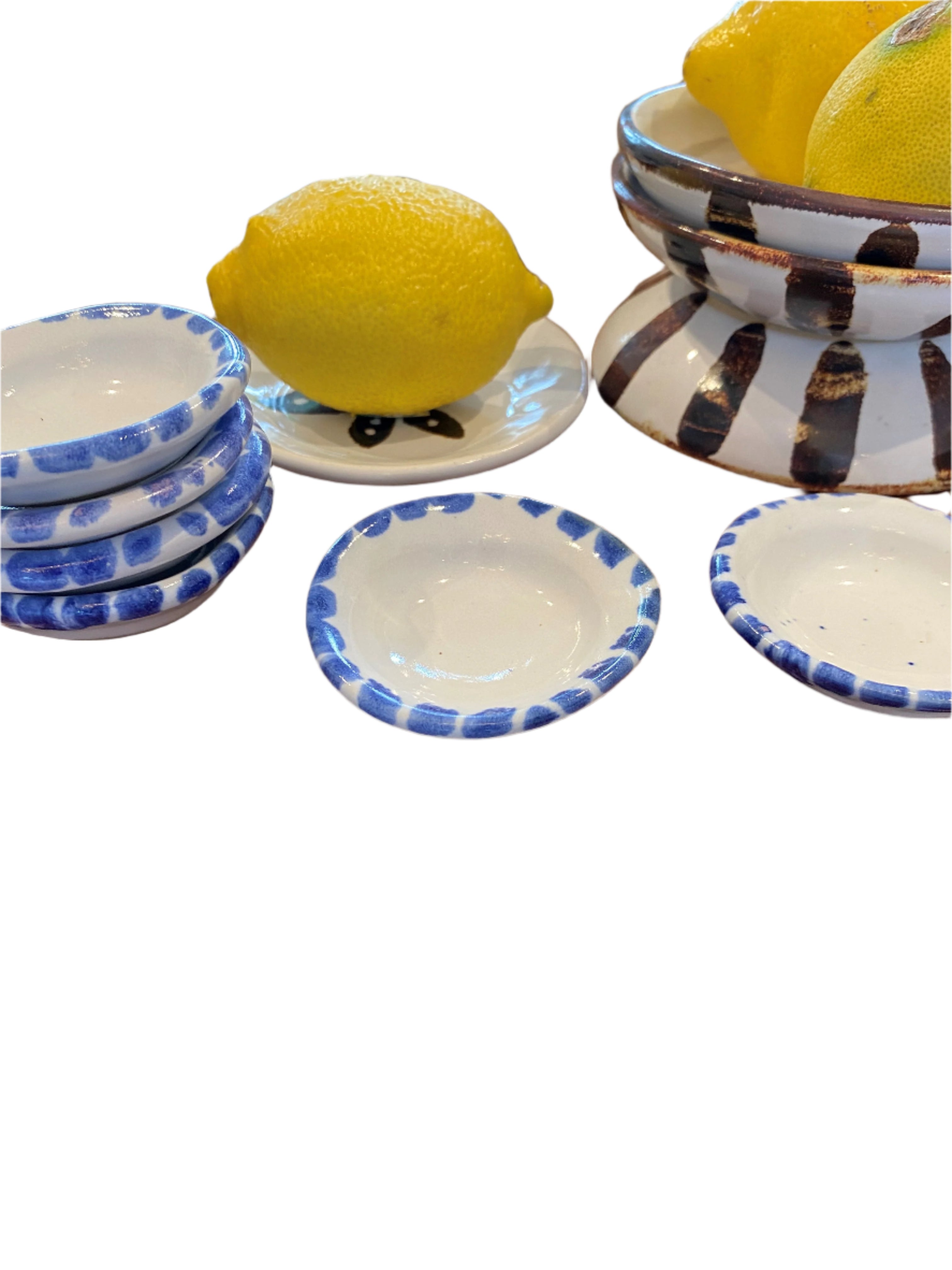 Small Salt Bowl - Blue Stripe