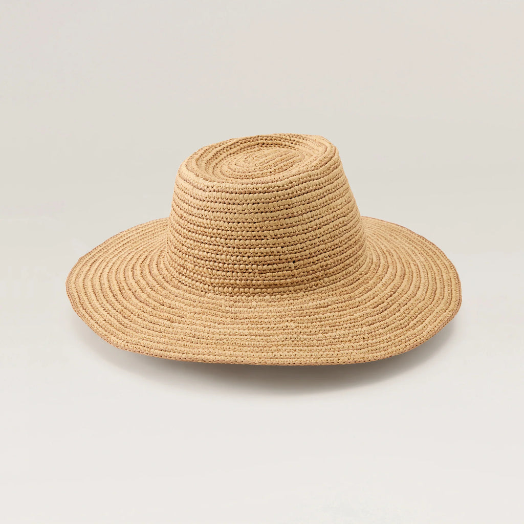 Steevie Raffia Stripe Fedora Natural/Nougat