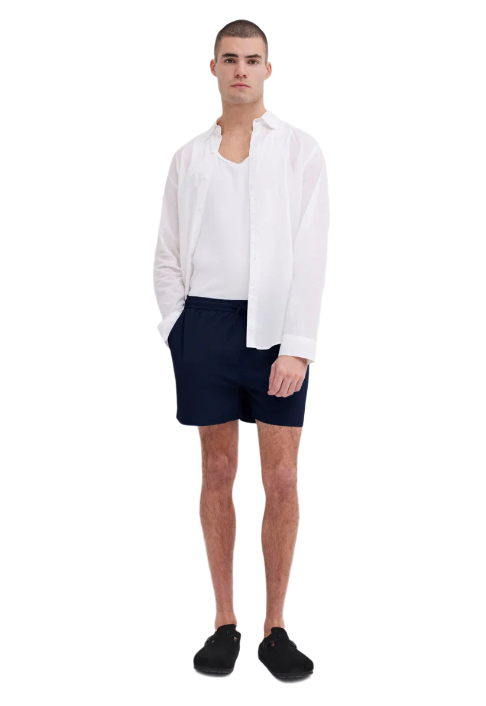 Jac + Jack Folded Collar Shirt - White | Halcyon Atelier