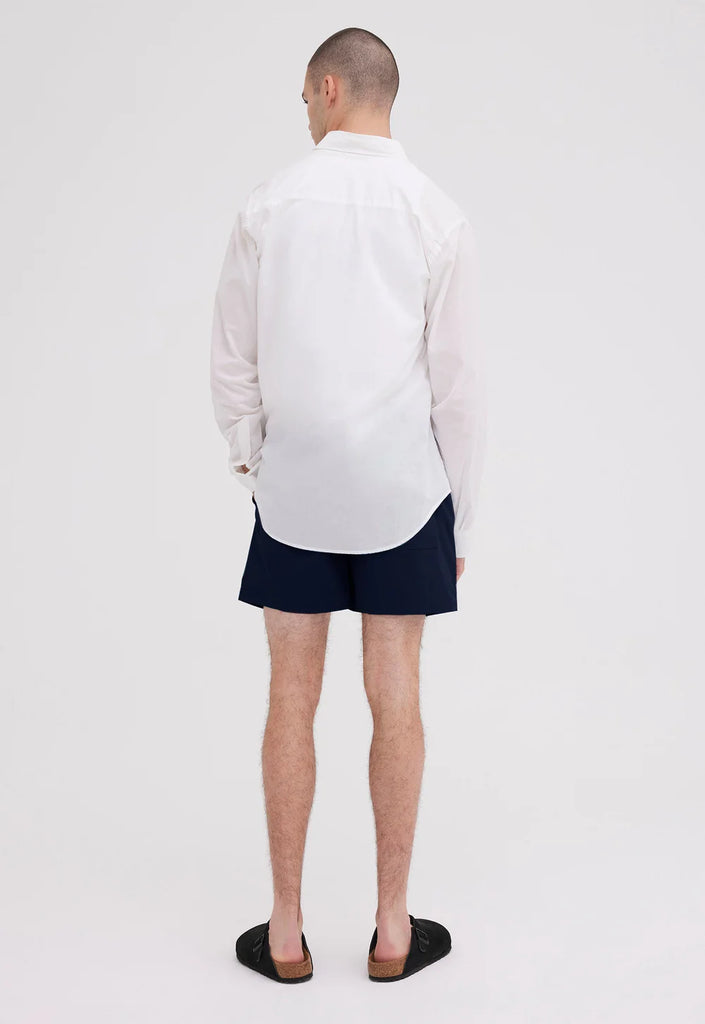 Jac + Jack Folded Collar Shirt - White | Halcyon Atelier