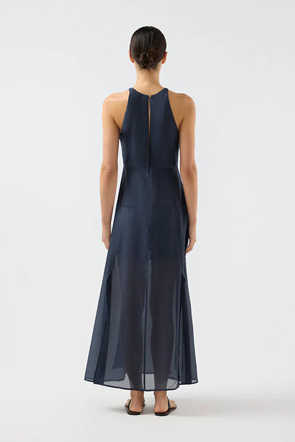 BIRD & KNOLL Tolo Maxi Dress Navy | Halcyon Atelier