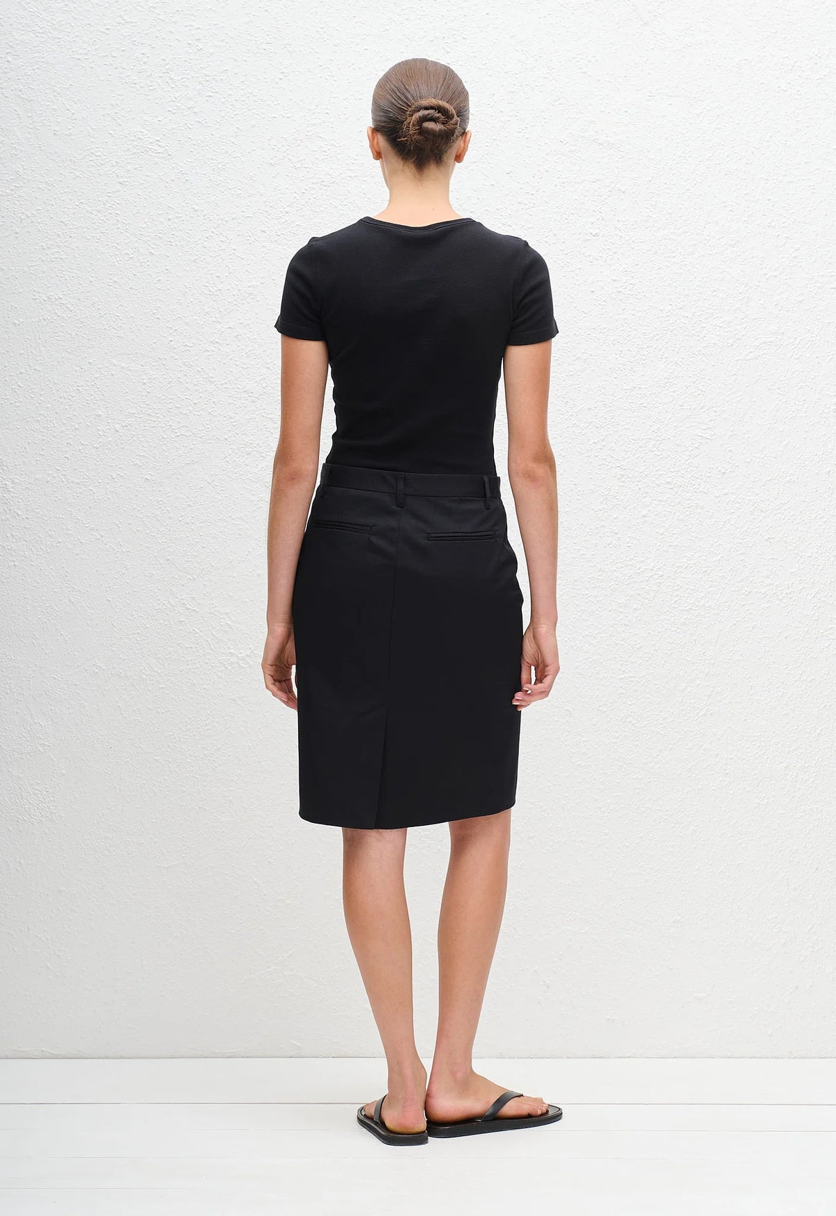 Twill Pencil Skirt Black