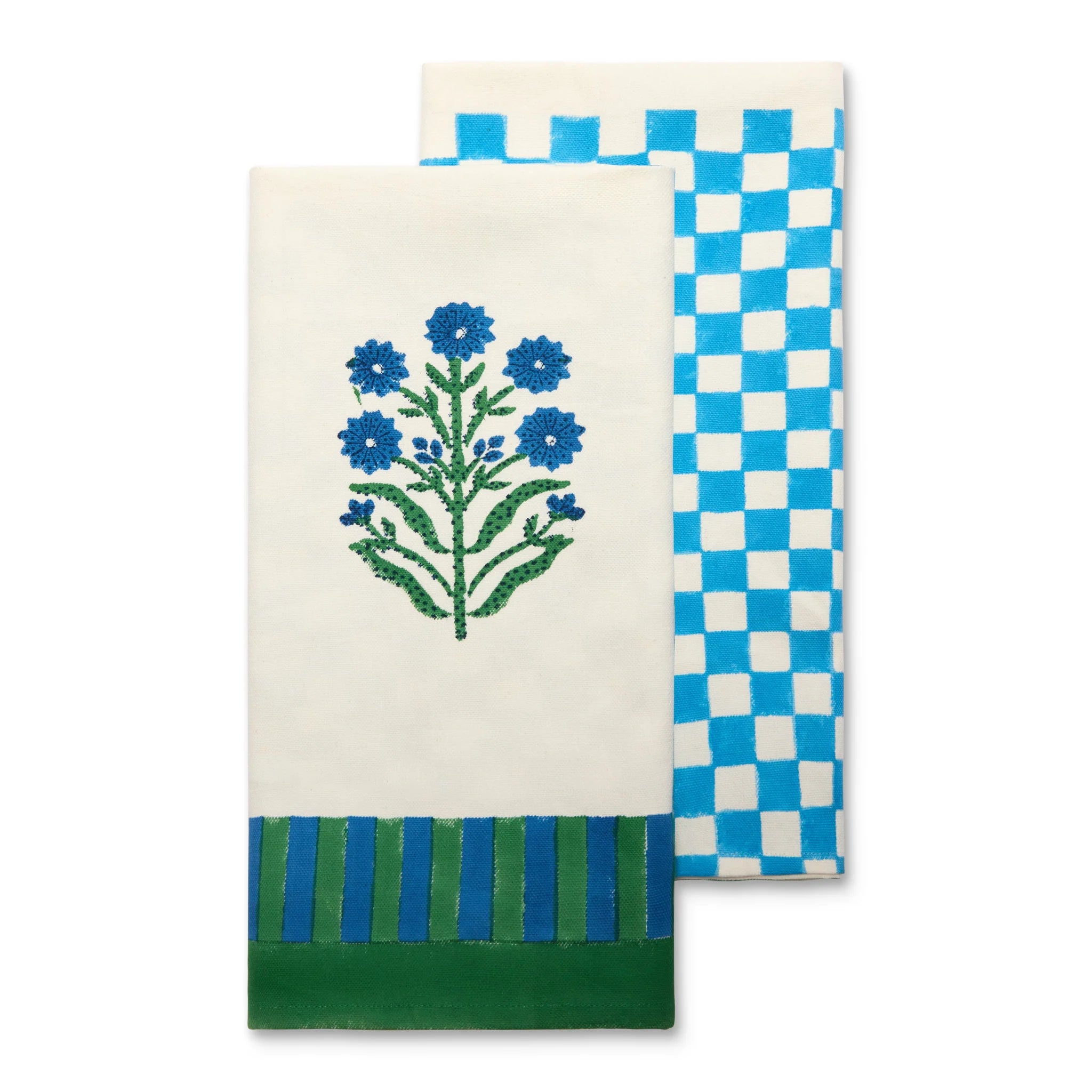 Monkey Blue & Green Tea Towels Set of 2