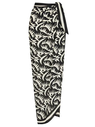 MATTEAU The Silk Sarong - Palmetto Black & White | Halcyon Atelier