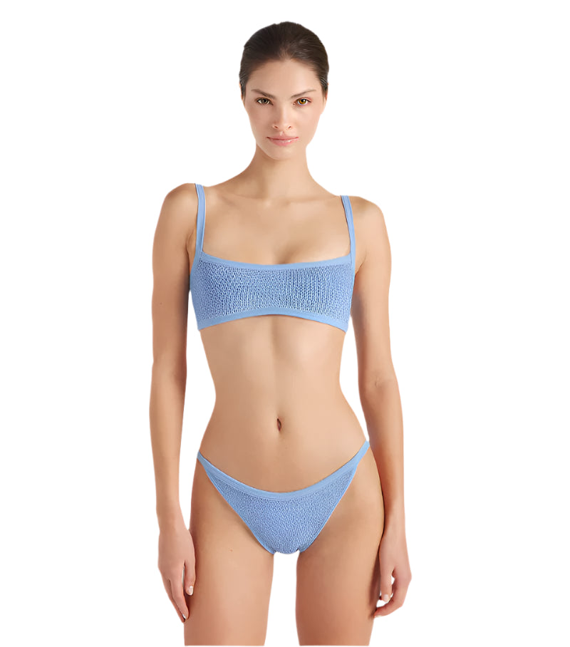 HUNZA G Tyler Crinkle Bikini Tonal Cornflower/DTM | Halcyon Atelier