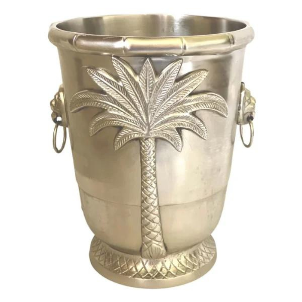Este Palm Vino Brass Bucket - Silver H20x15cm