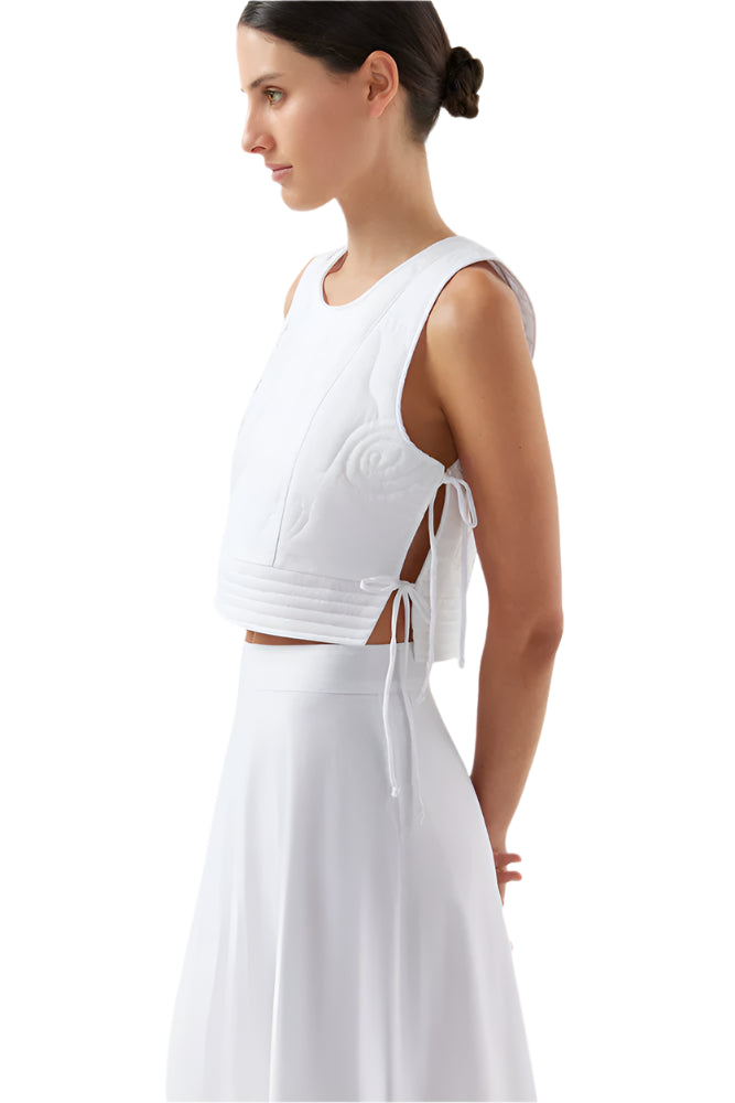 BIRD & KNOLL Vittoria Quilted Top White | Halcyon Atelier