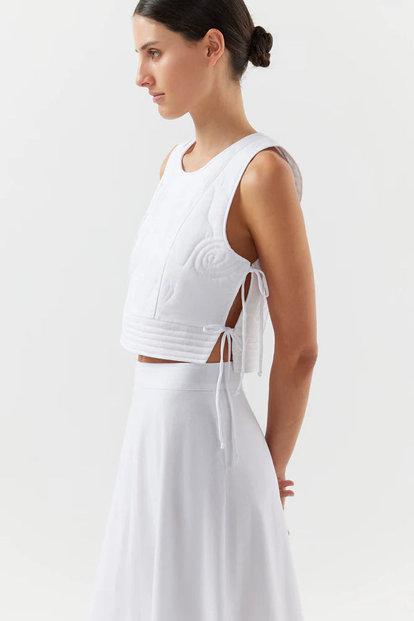 BIRD & KNOLL Vittoria Quilted Top White | Halcyon Atelier