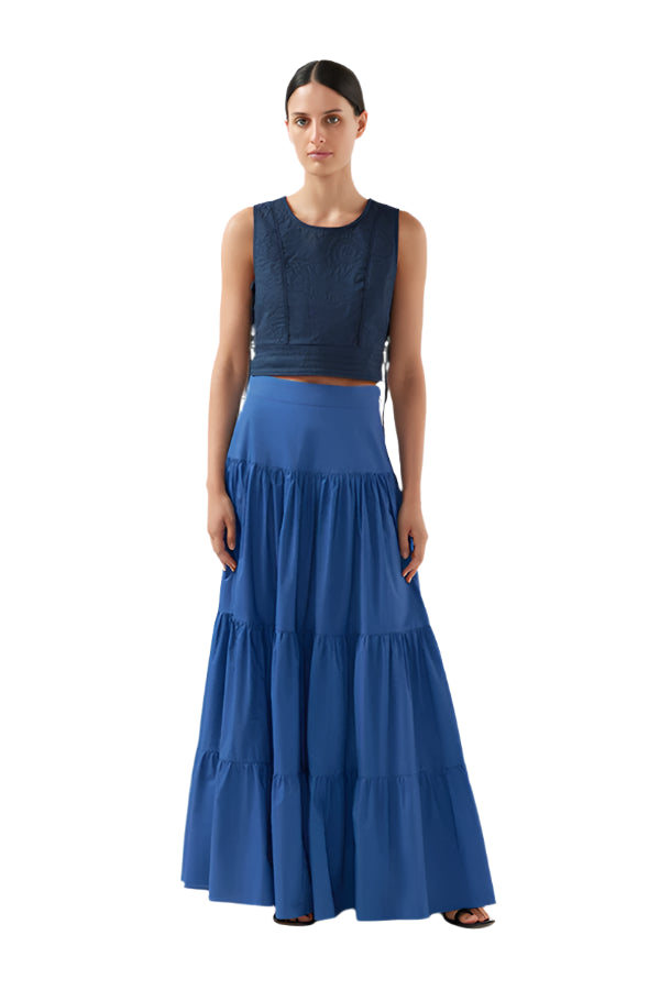 BIRD & KNOLL Vittoria Quilted Top Navy | Halcyon Atelier