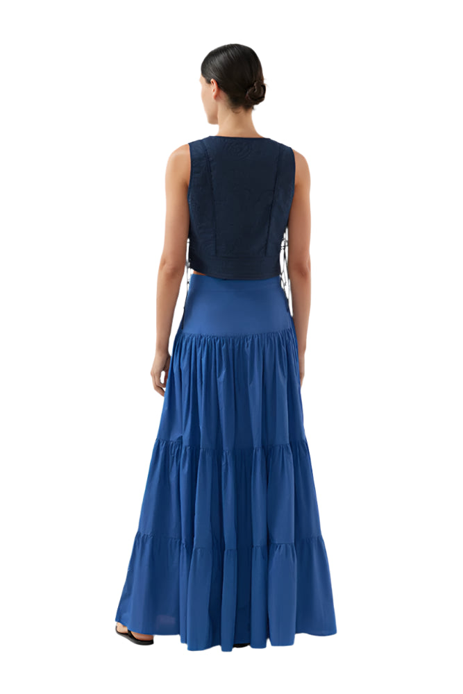 BIRD & KNOLL Vittoria Quilted Top Navy | Halcyon Atelier