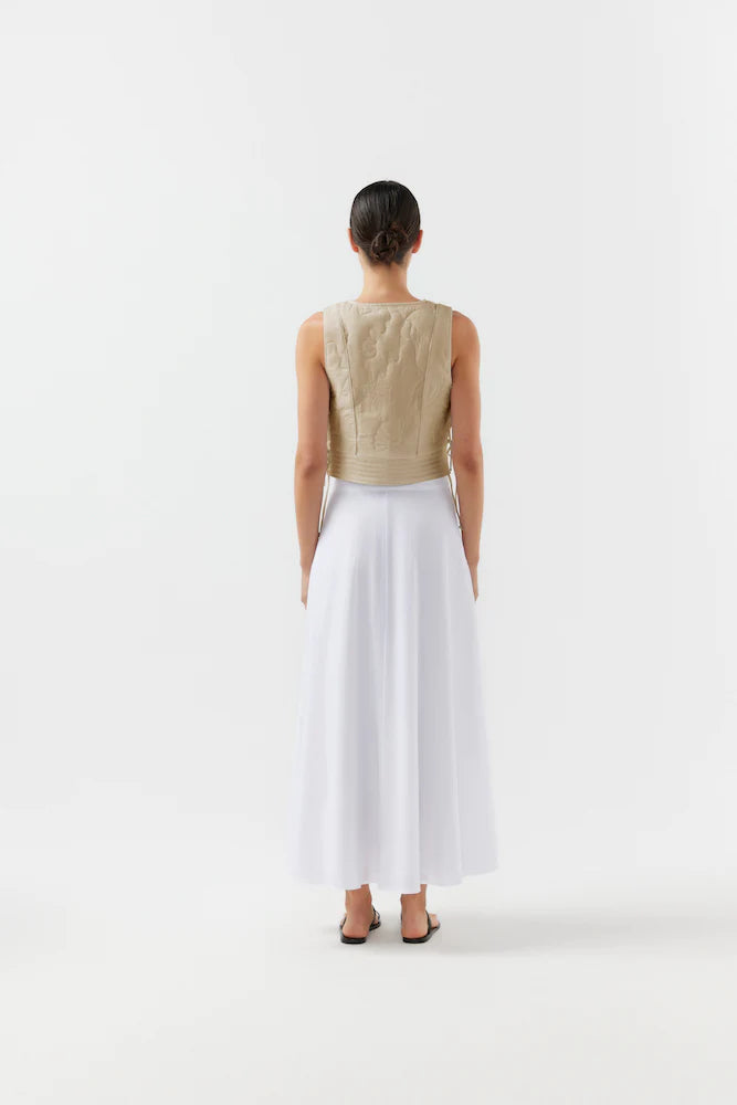 BIRD & KNOLL Story Skirt White | Halcyon Atelier