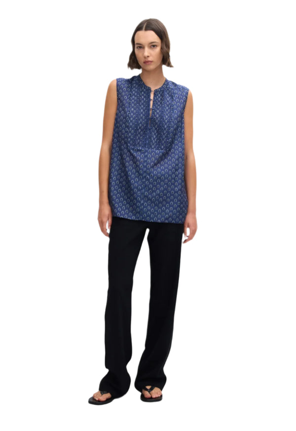 Matteau Sleeveless Pintuck Tunic Cassis | Halcyon Atelier