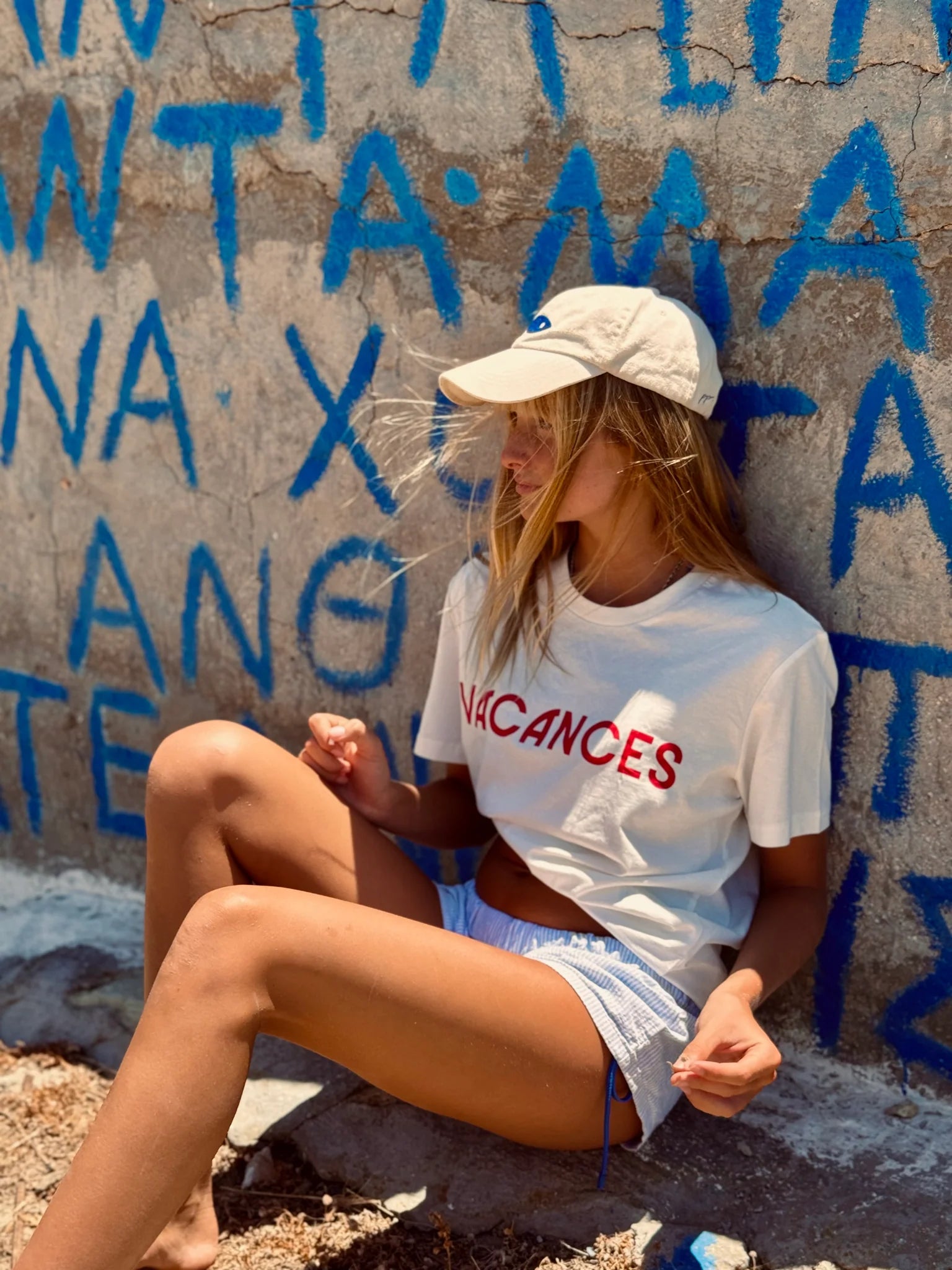 Womens LITTLE PALMA White Vacances T-Shirt