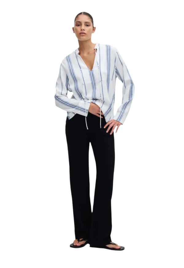 Matteau Fisherman Popover Shirt Porto Stripe | Halcyon Atelier