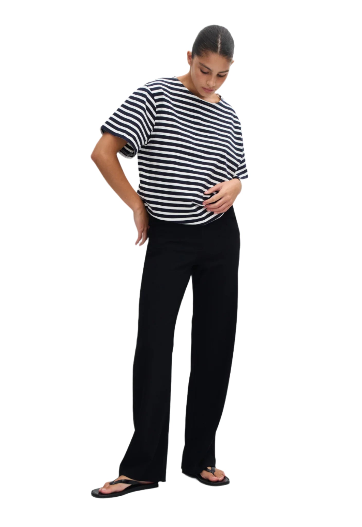 Matteau Relaxed Stripe Tee French Navy | Halcyon Atelier