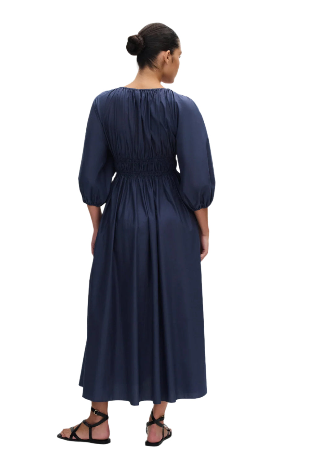 Matteau Shirred Plunge Button Dress Dusk | Halcyon Atelier