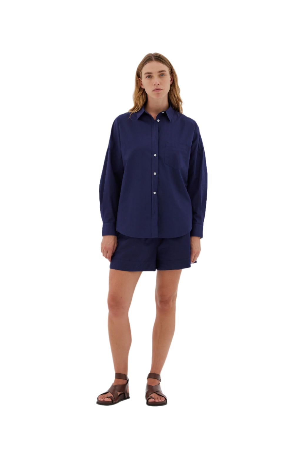 LMND The Chiara Shirt Classic Navy | Halcyon Atelier