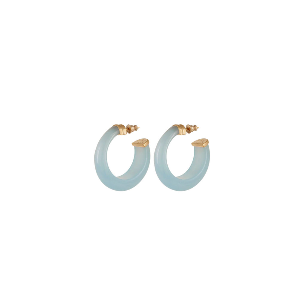 Womens Resort and Holiday Earrings Abalone Hoop Earrings - Acetate gold 