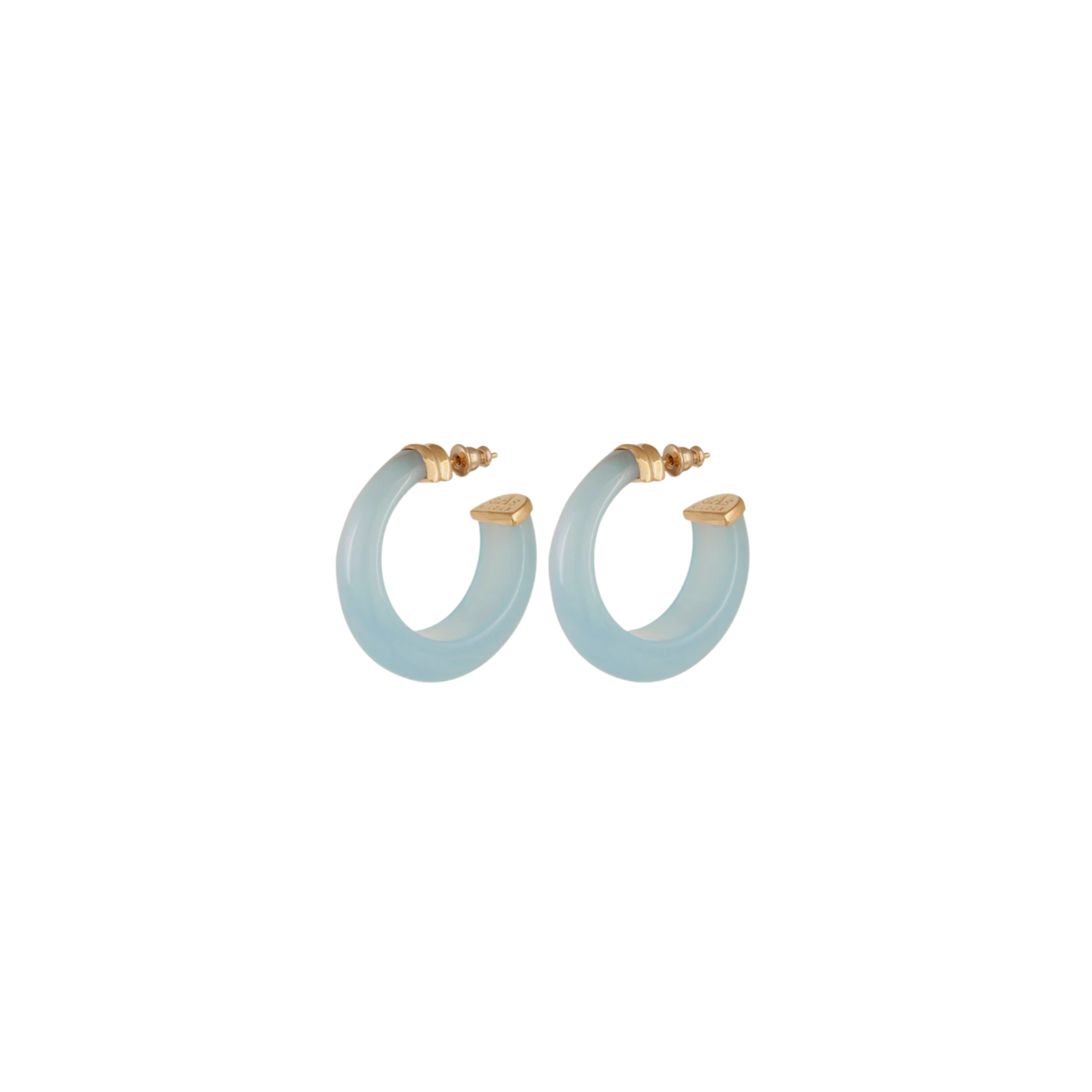 Womens Resort and Holiday Earrings Abalone Hoop Earrings - Acetate gold 