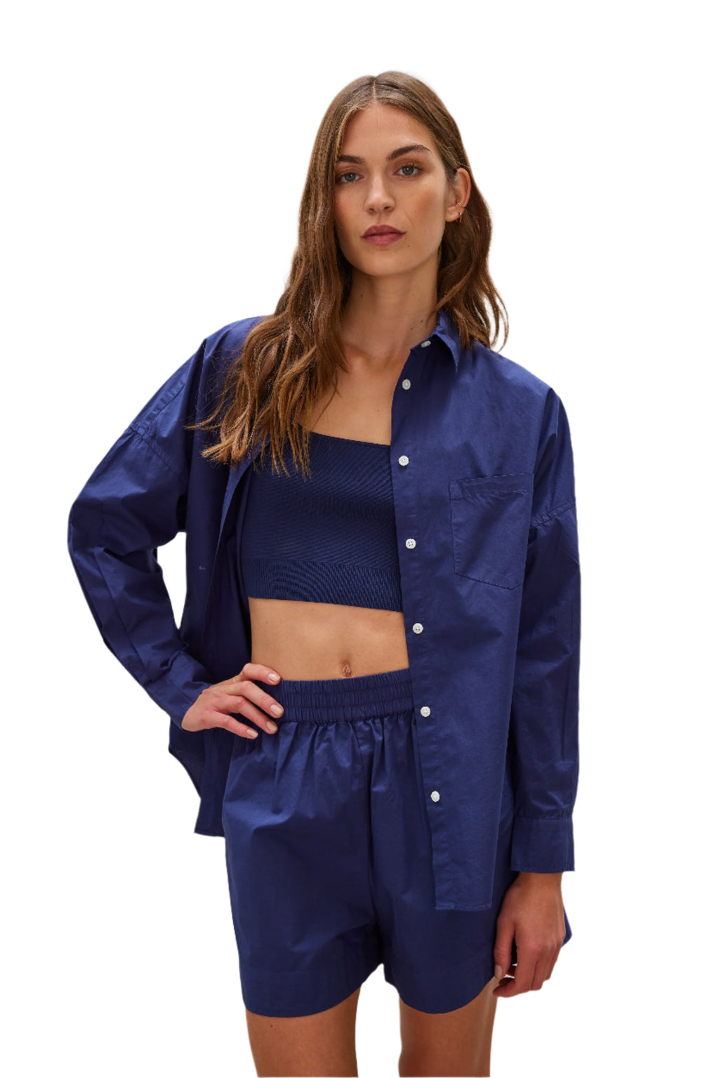 LMND The Chiara Shirt Classic Navy | Halcyon Atelier