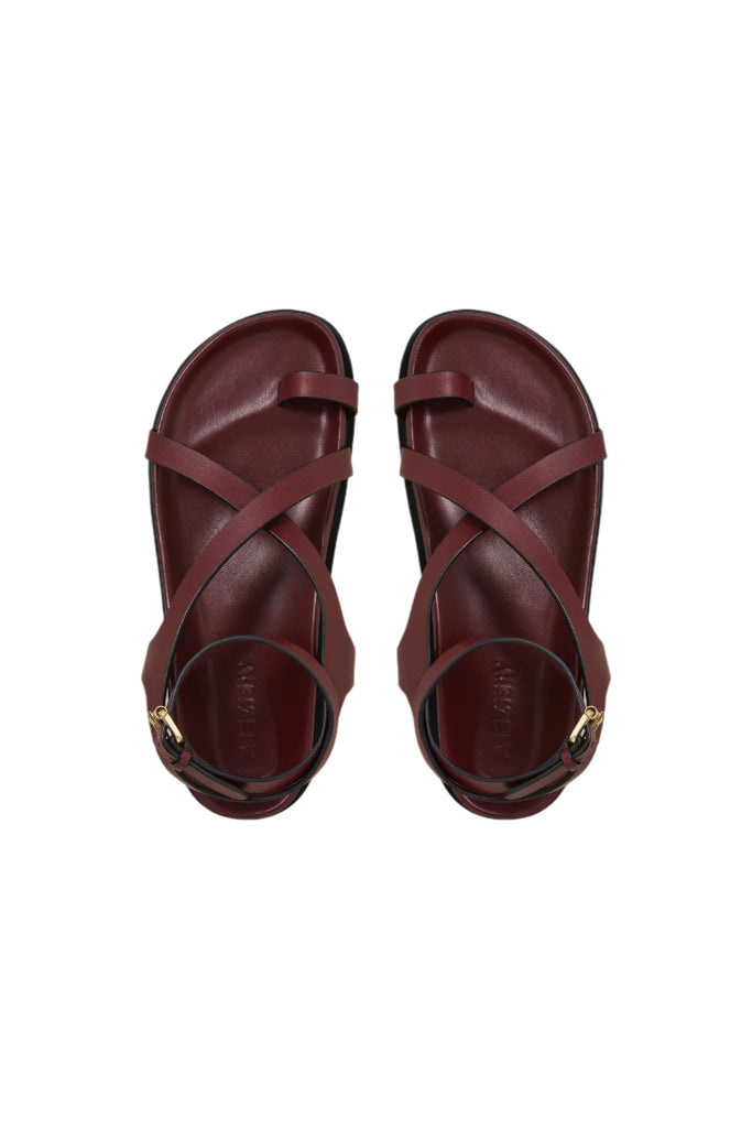 A.Emery The Jalen Slim Sandal - Merlot | Halcyon Atelier Online