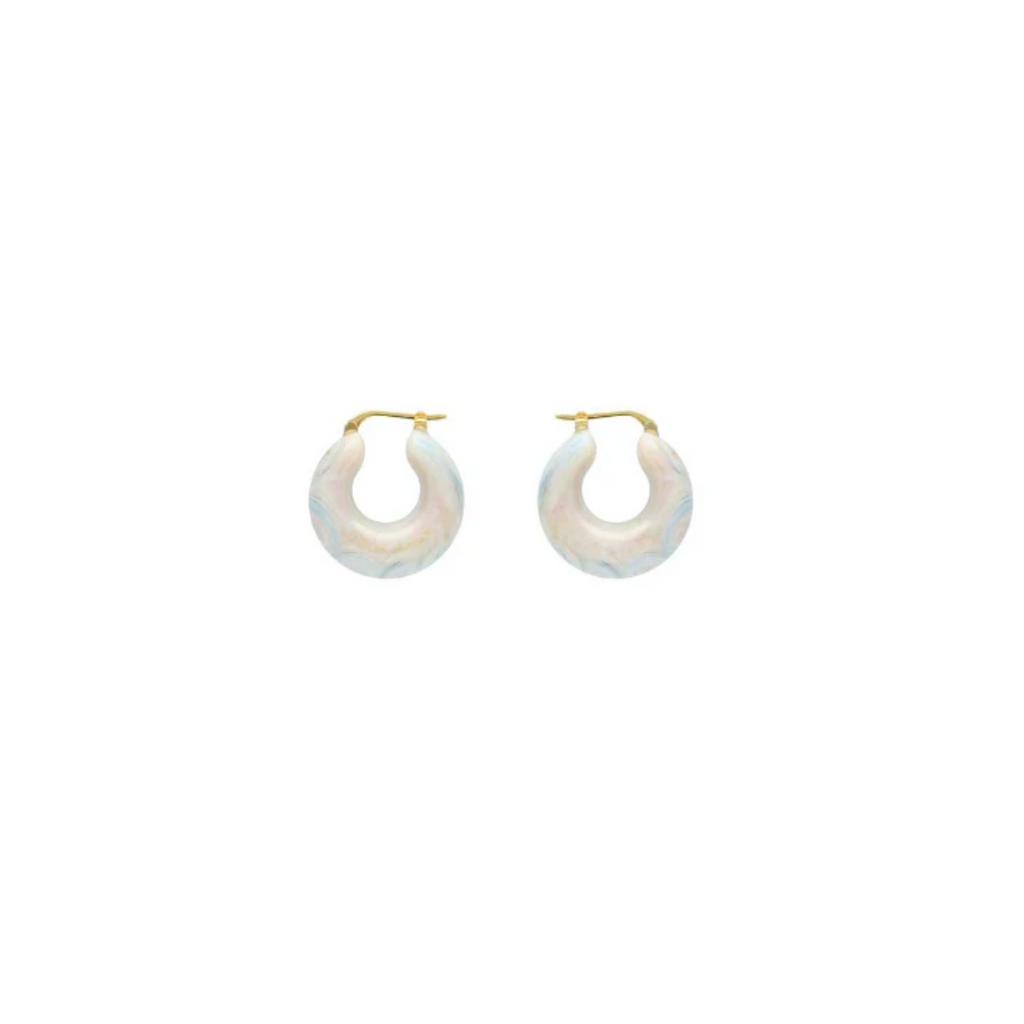 Womens White Earrings Vanessa Baroni - Circlet Earring 