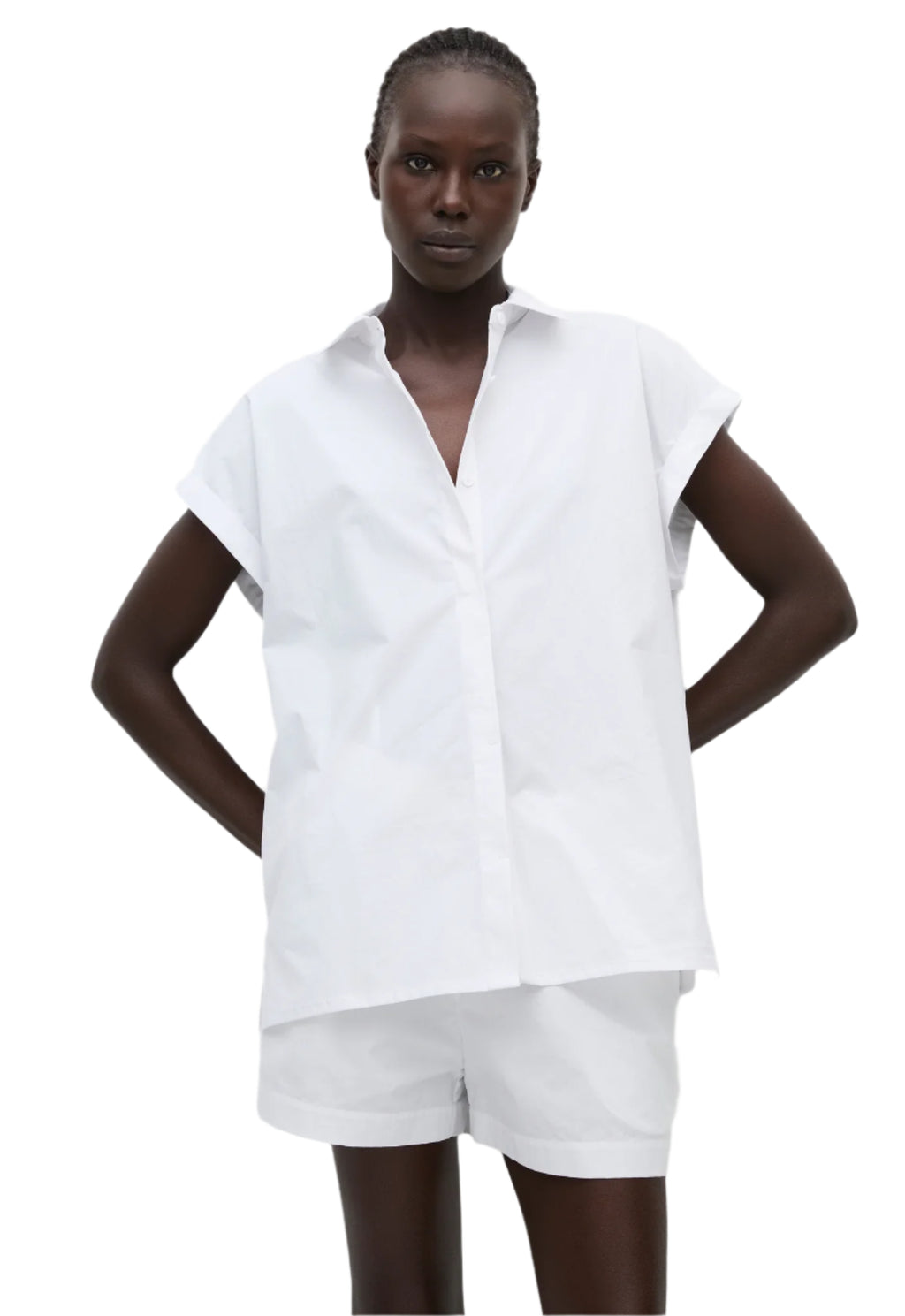 Matteau Relaxed Sleeveless Shirt White | Halcyon Atelier