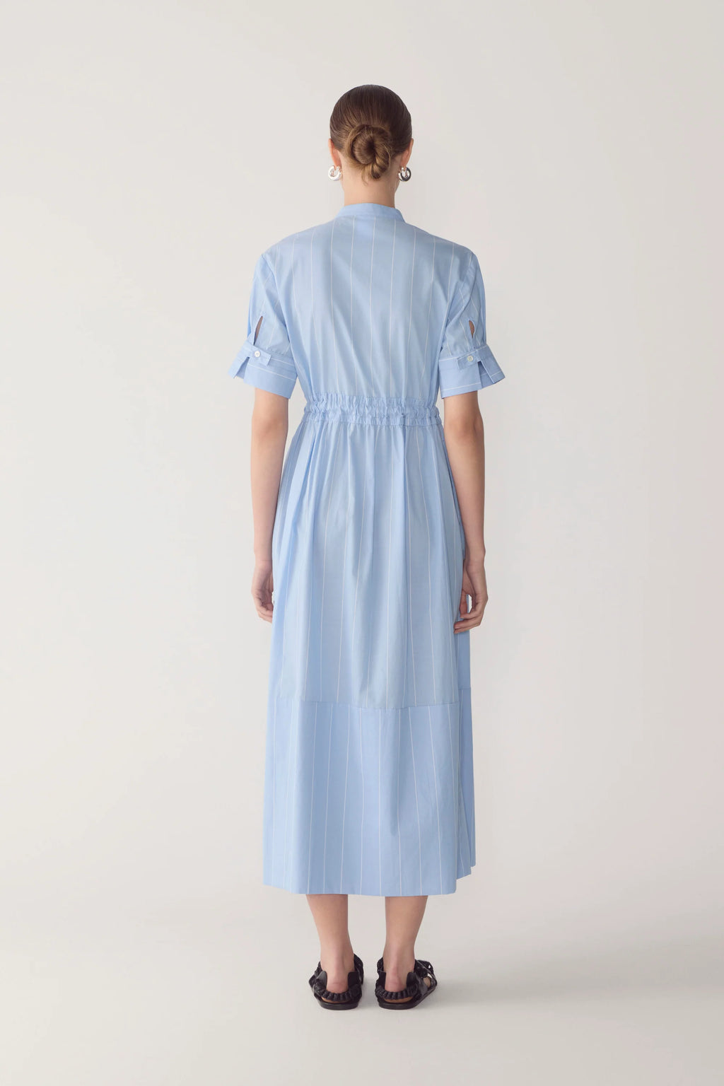 Yolanda Dress Chambray Pinstripe Cotton