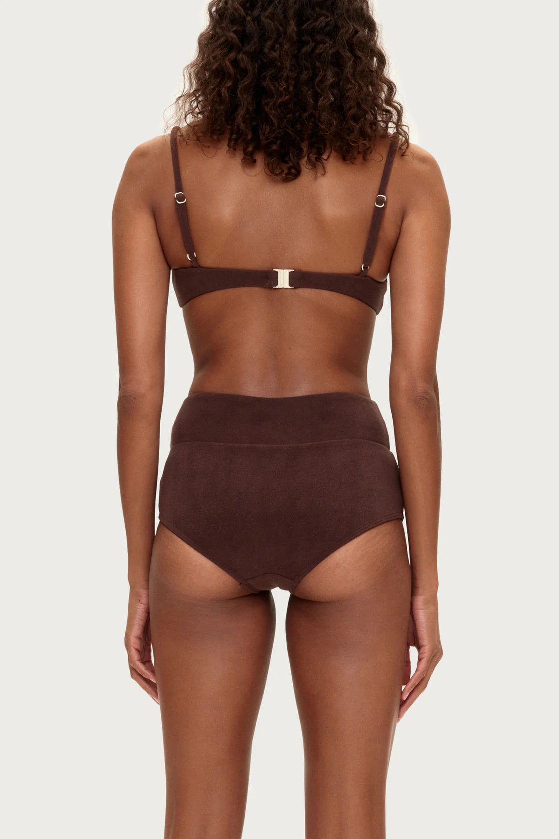 Towelling Bralette Top - Chocolate